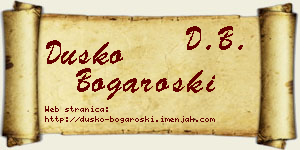 Duško Bogaroški vizit kartica